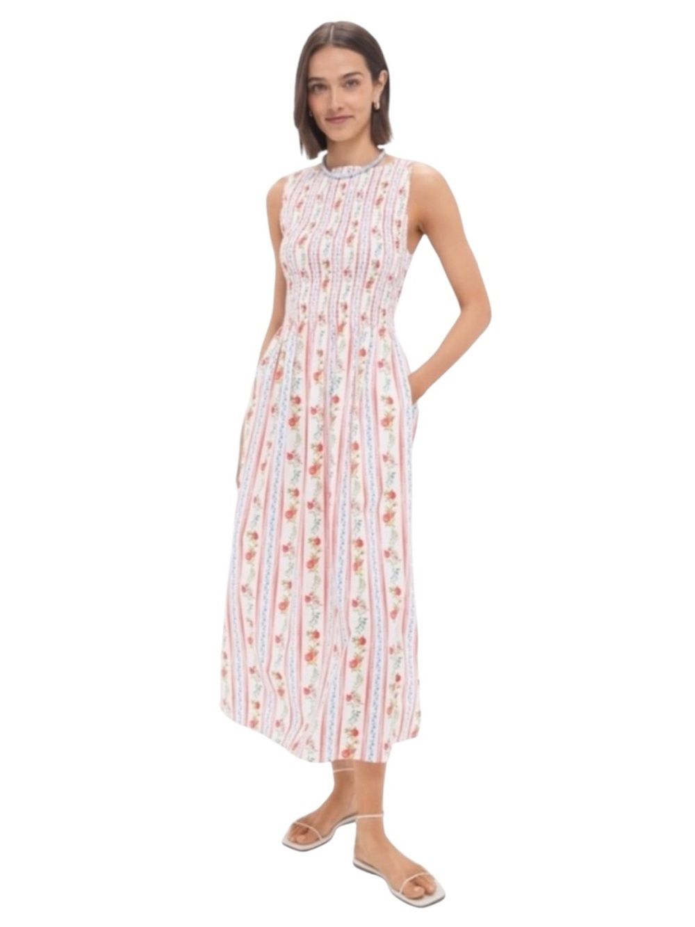 NEW Hill House Cosima Nap dress. Pomegranate Stripe. XS. NWT.